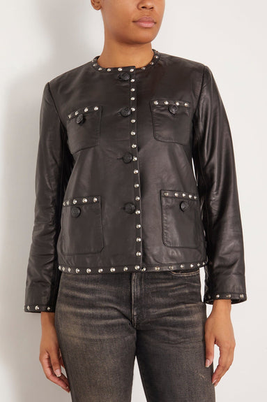 R13 Jackets Cropped Slouch Jacket in Black Leather R13 Cropped Slouch Jacket in Black Leather