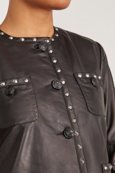 R13 Jackets Cropped Slouch Jacket in Black Leather R13 Cropped Slouch Jacket in Black Leather