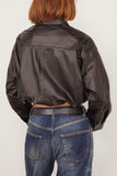 R13 Tops Crossover Bubble Shirt in Black Leather R13 Crossover Bubble Shirt in Black Leather