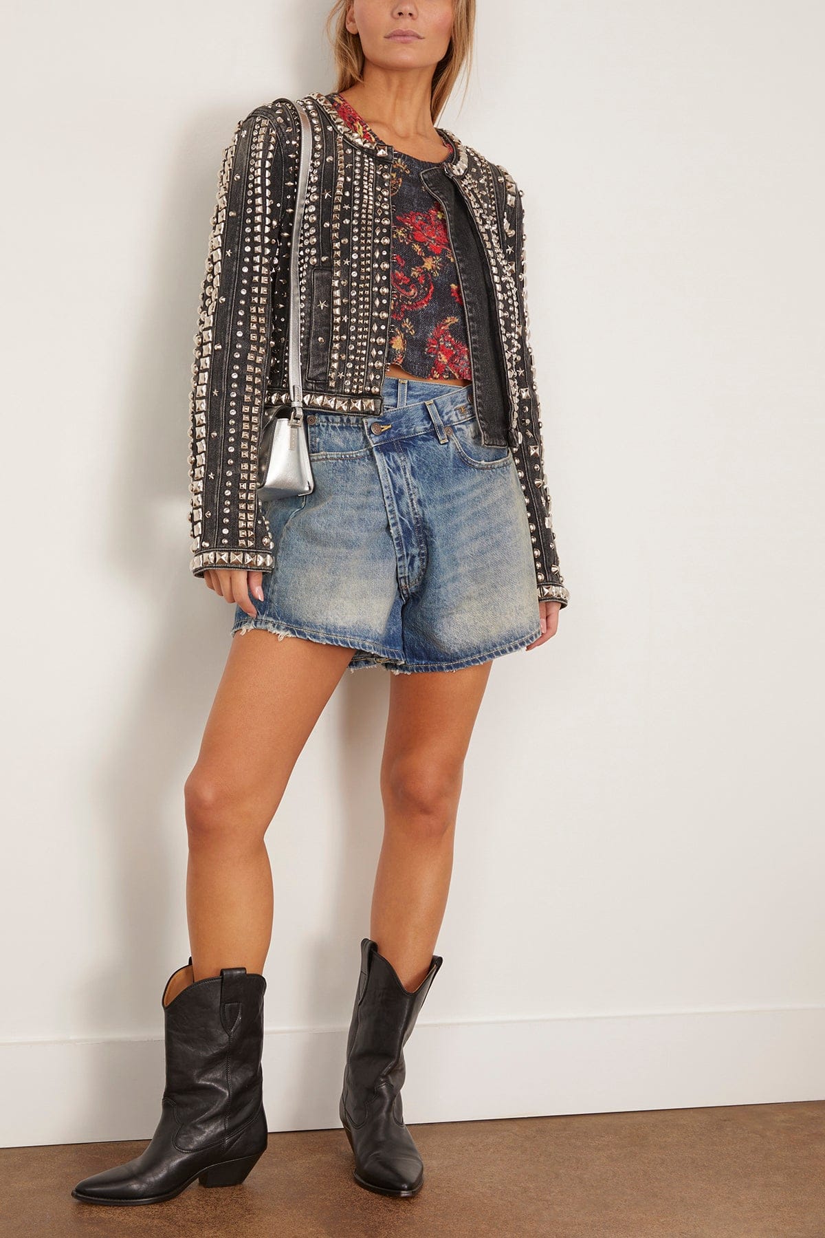 R13 Crossover Short in Bain Blue