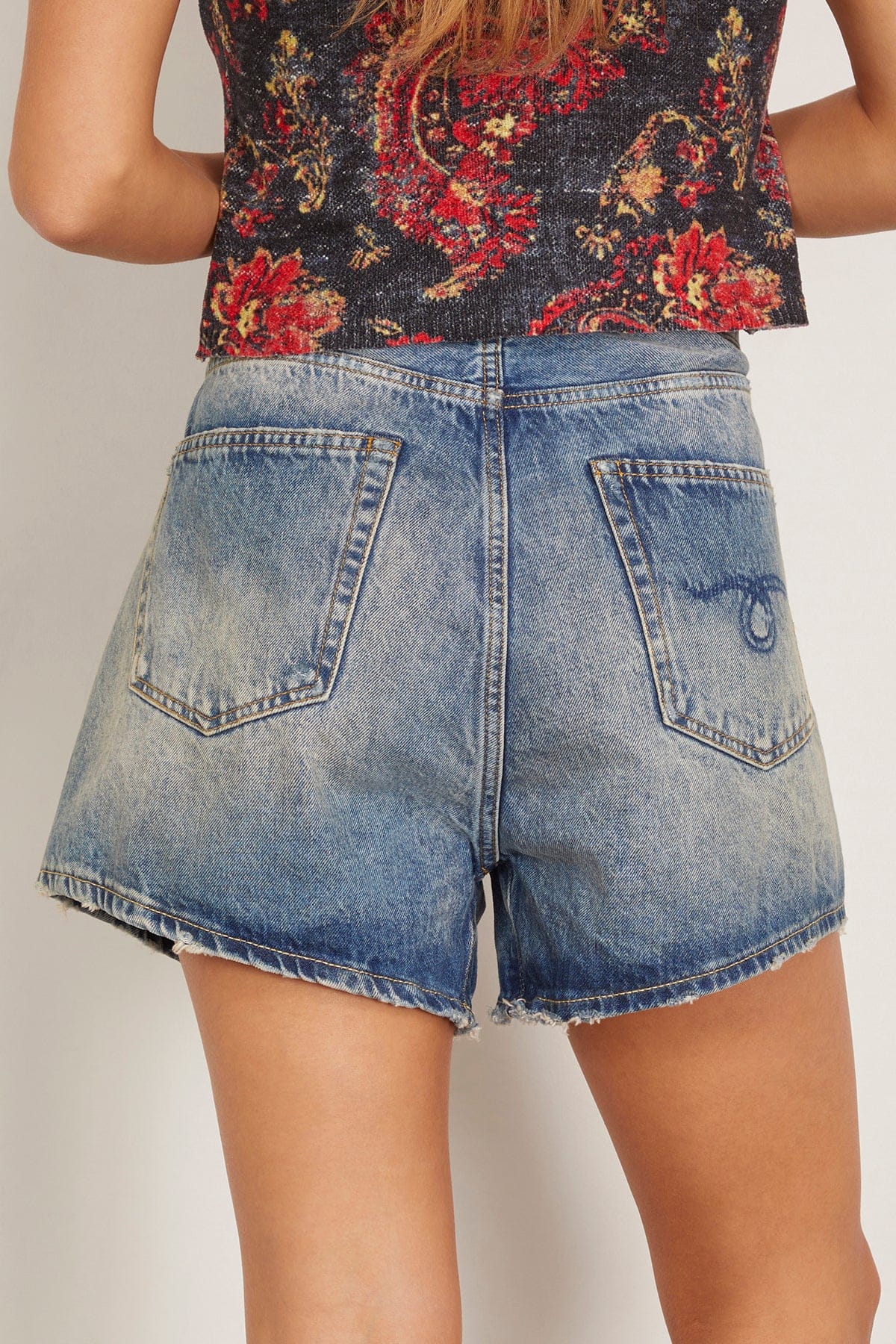 R13 Crossover Short in Bain Blue