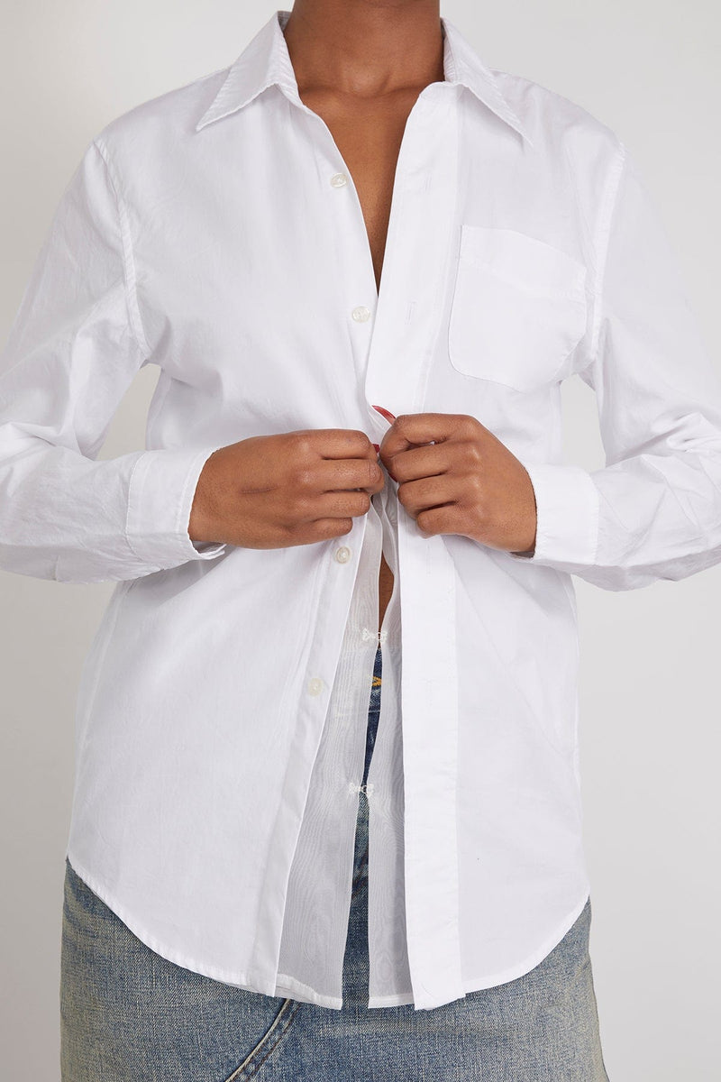R13 sketch-print cotton shirt - White