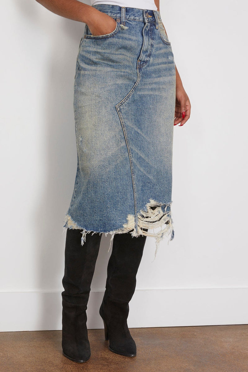 R13 Jesse Skirt in Clinton Blue Hampden Clothing