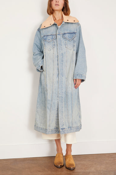 Kat Trucker Coat in Corbet Blue