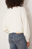 R13 Sweaters New York Cropped Crewneck with Front Slit in Ecru R13 New York Cropped Crewneck with Front Slit in Ecru