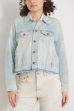 R13 Jackets Oversized Cut-Off Trucker Jacket in Lennon Blue R13 Oversized Cut-Off Trucker Jacket in Lennon Blue