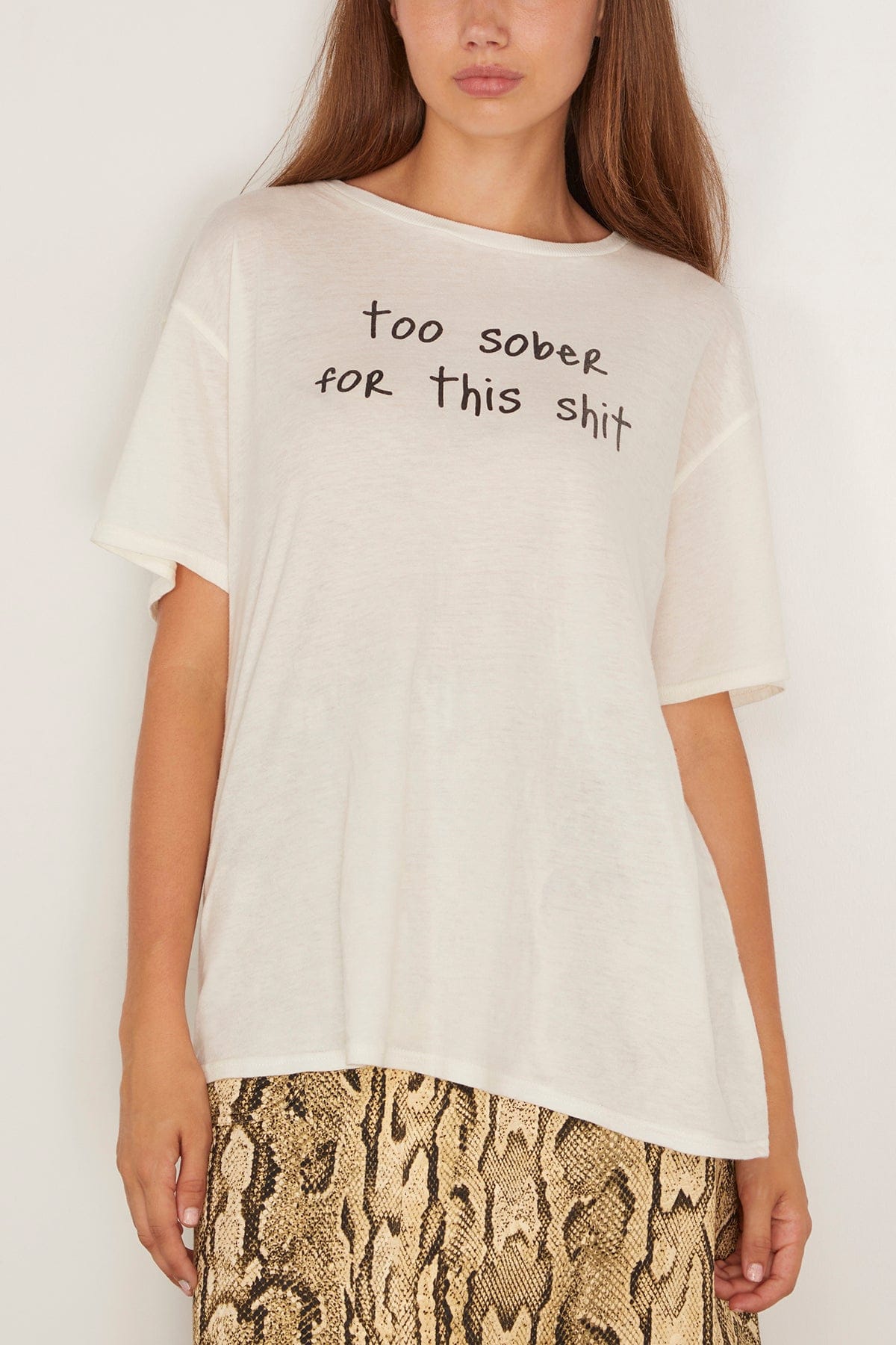 R13 Too Sober Boy T in Ecru White