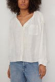R13 Tops Twisted Neck Shirt in White R13 Twisted Neck Shirt in White