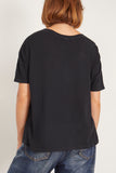 V-Neck Boxy Seamless T-Shirt in Black