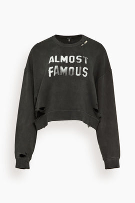 Almost Famous Cropped Crewneck in Black