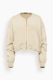 R13 Balloon Zip-Up Crewneck in Natural Off-White