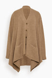 R13 Draped Front Ribbed Cardigan in Light Brown