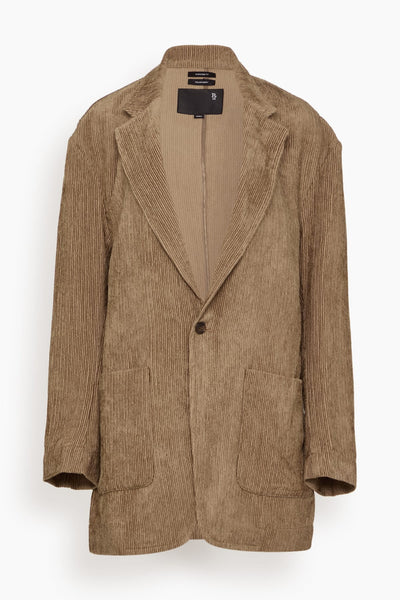 Elongated Oversized Ragged Blazer in Dusty Khaki