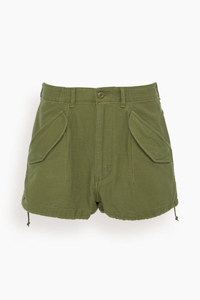 Marianne Cargo Short in Olive Sateen