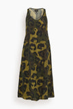 R13 Tank Dress in Olive Green Leopard
