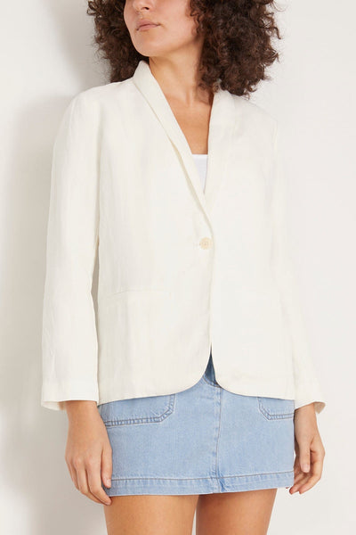 Raquel Allegra Jackets Clarissa Blazer in Washed White Raquel Allegra Clarissa Blazer in Washed White