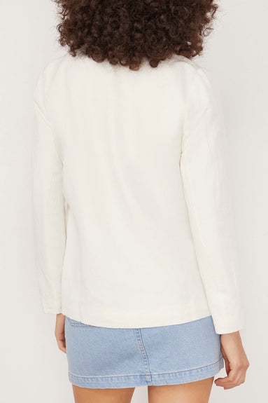 Raquel Allegra Jackets Clarissa Blazer in Washed White Raquel Allegra Clarissa Blazer in Washed White