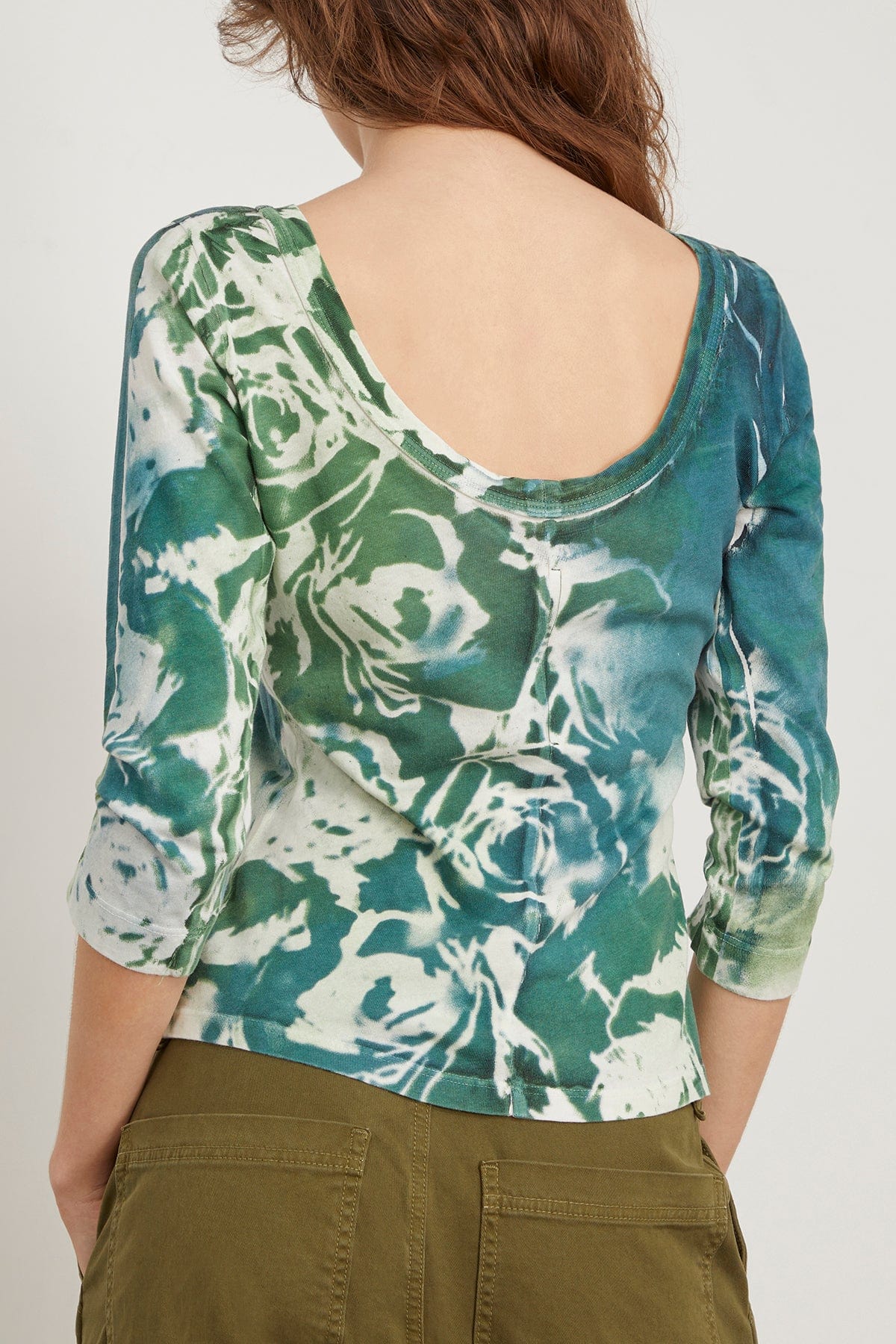 Raquel Allegra Tops Bryony Top in Teal Army Rose Raquel Allegra Bryony Top in Teal Army Rose