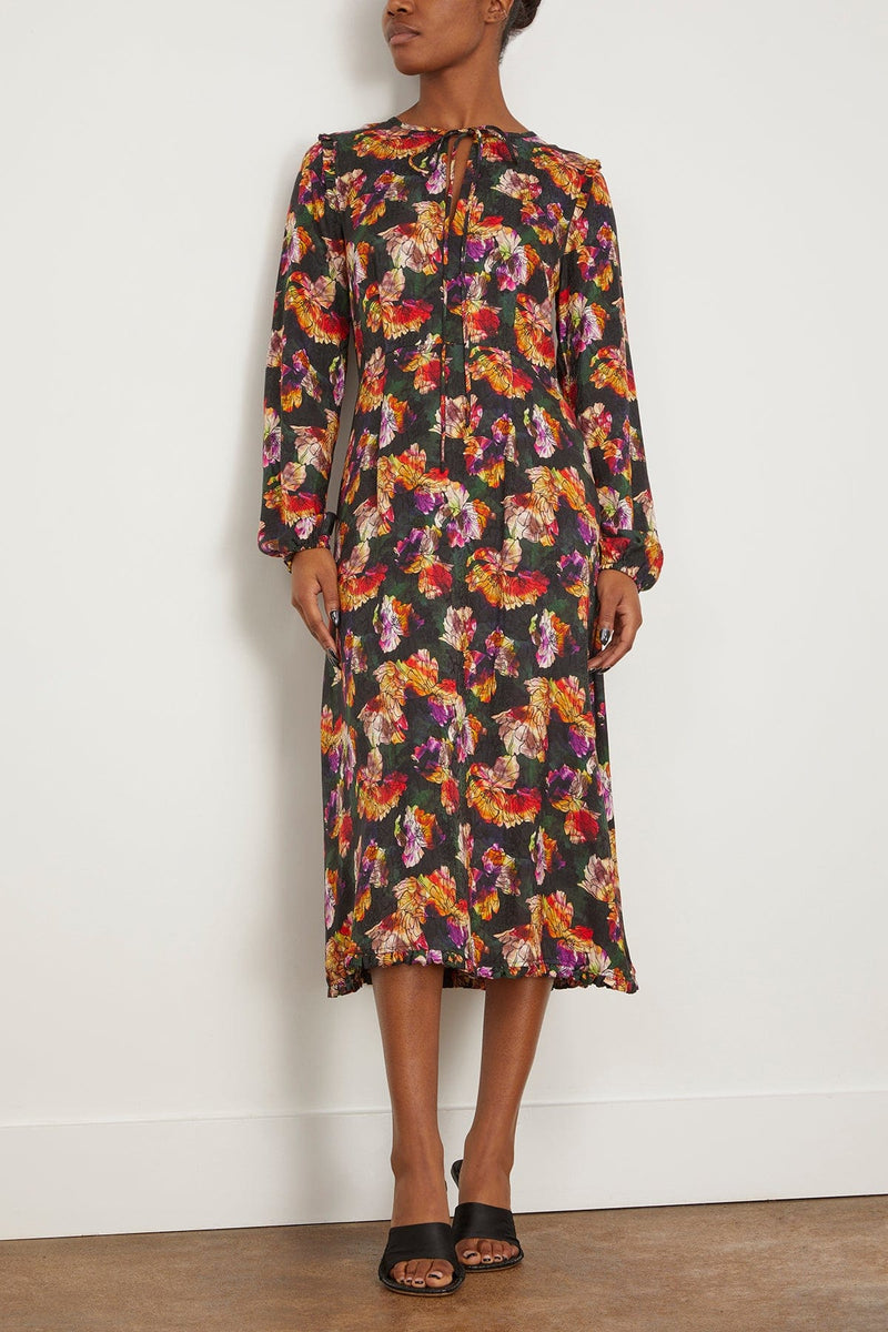 Raquel Allegra Romance Dress in Red Violet Flowers – Hampden Clothing