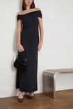 Rohe Cocktail Dresses Asymmetrical Off Shoulder Dress in Noir Rohe Asymmetrical Off Shoulder Dress in Noir