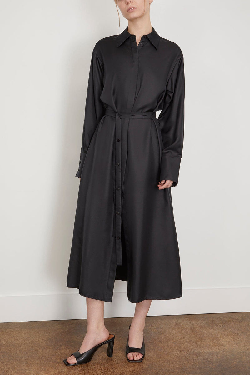 Rohe Silk Open Back Wrap Dress in Noir – Hampden Clothing