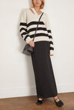 Rohe Sweaters Deconstructed Cashmere Knitted Breton V-Neck in Off White/Black White Stripe Rohe Deconstructed Cashmere Knitted Breton V-Neck in Off White/Black White Stripe