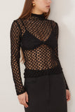 Rohe Tops Geometrical Lace Top in Black Rohe Geometrical Lace Top in Black