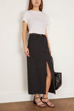 Rohe Skirts Long Skirt with Denim Details in Black Rohe Long Skirt with Denim Details in Black