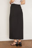 Rohe Skirts Long Skirt with Denim Details in Black Rohe Long Skirt with Denim Details in Black