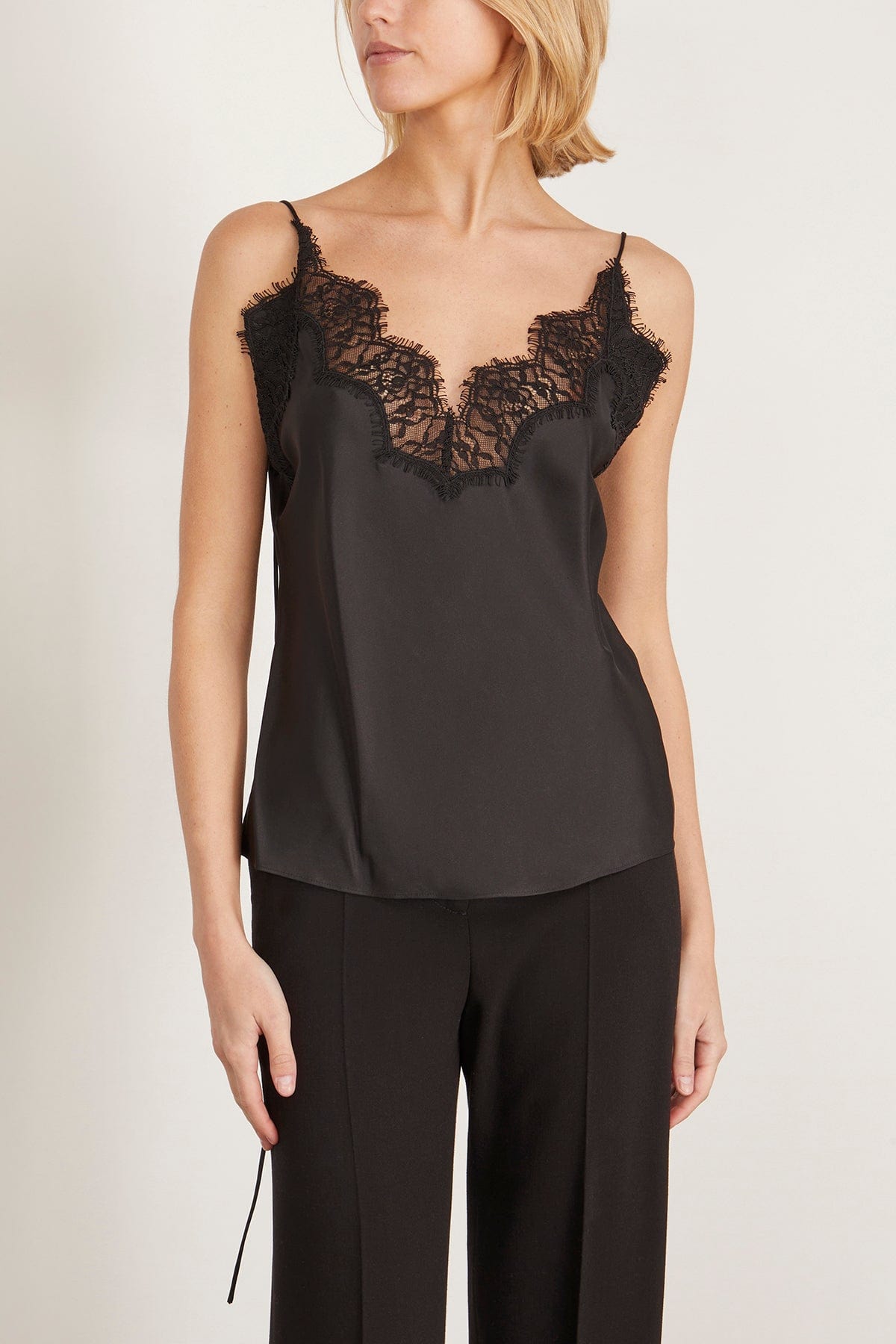 Rohe Tops Silk Lace Camisole Top in Black Rohe Silk Lace Camisole Top in Black