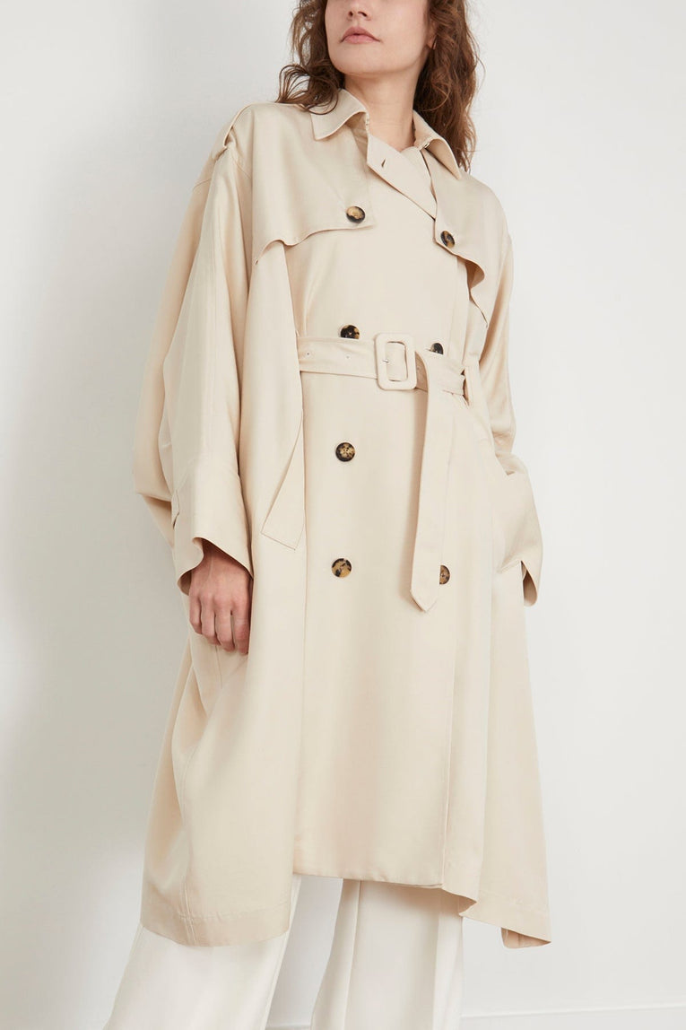 Rosetta Getty Coats Caftan Trench Coat in Fawn Rosetta Getty Caftan Trench Coat in Fawn