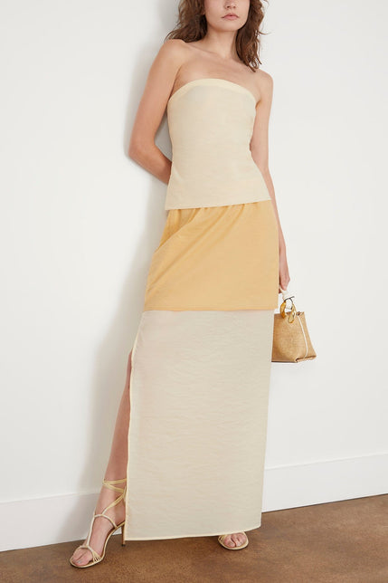 Rosetta Getty Skirts Double Layer Split Skirt in Cream/Almond Rosetta Getty Double Layer Split Skirt in Cream/Almond