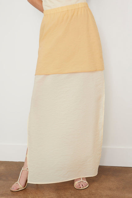 Rosetta Getty Skirts Double Layer Split Skirt in Cream/Almond Rosetta Getty Double Layer Split Skirt in Cream/Almond