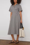 Rosetta Getty Dresses Gingham Darted Short Sleeve Shirtdress in Black/Ivory