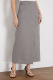 Rosetta Getty Skirts Gingham Pull-On Wrap Front Skirt in Black/White