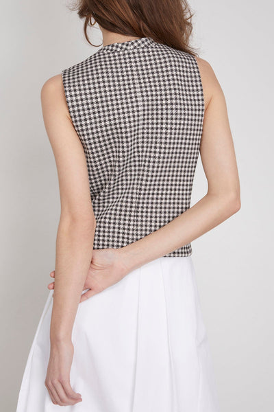 Rosetta Getty Jackets Gingham Tailored Vest in Black/Ivory