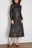 Rosetta Getty Dresses Sequined Zip Up Turtleneck Dress in Black