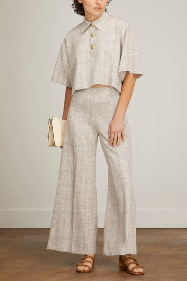 Rosetta Getty Tops Cropped Oversized Polo in Multi Rosetta Getty Cropped Oversized Polo in Multi