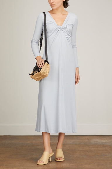 Rosetta Getty Dresses Long Sleeve Twist Front Dress in Sky Rosetta Getty Long Sleeve Twist Front Dress in Sky