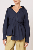 Falling Off The Shoulder Top in Navy