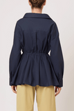 Falling Off The Shoulder Top in Navy