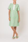 Rosie Assoulin Mini Rugby Dress in Grass Green