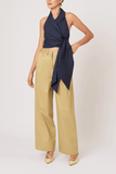 Rosie Assoulin Wrapped Up Halter Top in Navy