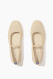 Rothy's The Max Square Mary Jane in Cream Raffia-Knit