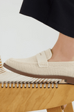 Rothy's The Penny Loafer in Conch Raffia-Knit