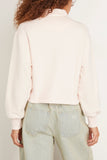 Sablyn Sweatshirts Holden Cropped Henley Sweatshirt in Mallow Sablyn Holden Cropped Henley Sweatshirt in Mallow