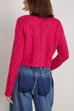 Sablyn Sweaters Jolie Cable Knit Cardigan in Lipstick
