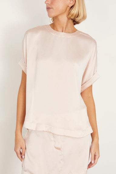 Sablyn Tops Nessa Relaxed Cuffed T-Shirt in Mallow Sablyn Nessa Relaxed Cuffed T-Shirt in Mallow