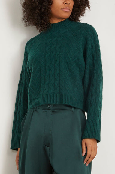 Sablyn Sweaters Walker Cable Knit Sweater in Deep Forest Sablyn Walker Cable Knit Sweater in Deep Forest