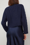 Sablyn Sweaters Walker Cable Knit Sweater in Midnight Navy